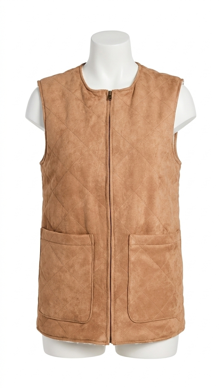 NEW Z SUPPLY cosmos reversible vest in camel brown